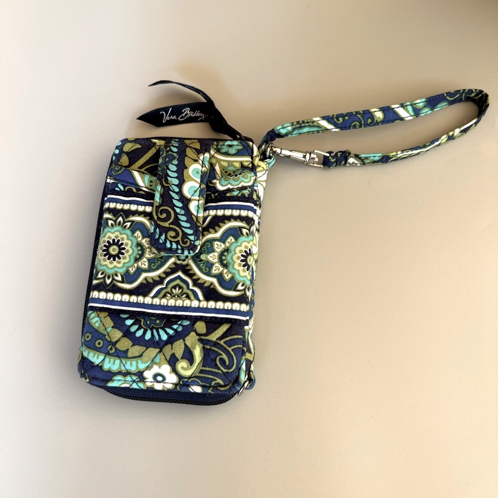 Vera Bradley Retired Rhythm & Blues Pattern Wristlet - Picture 2 of 4